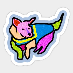 Colorful Hero Dog Sticker